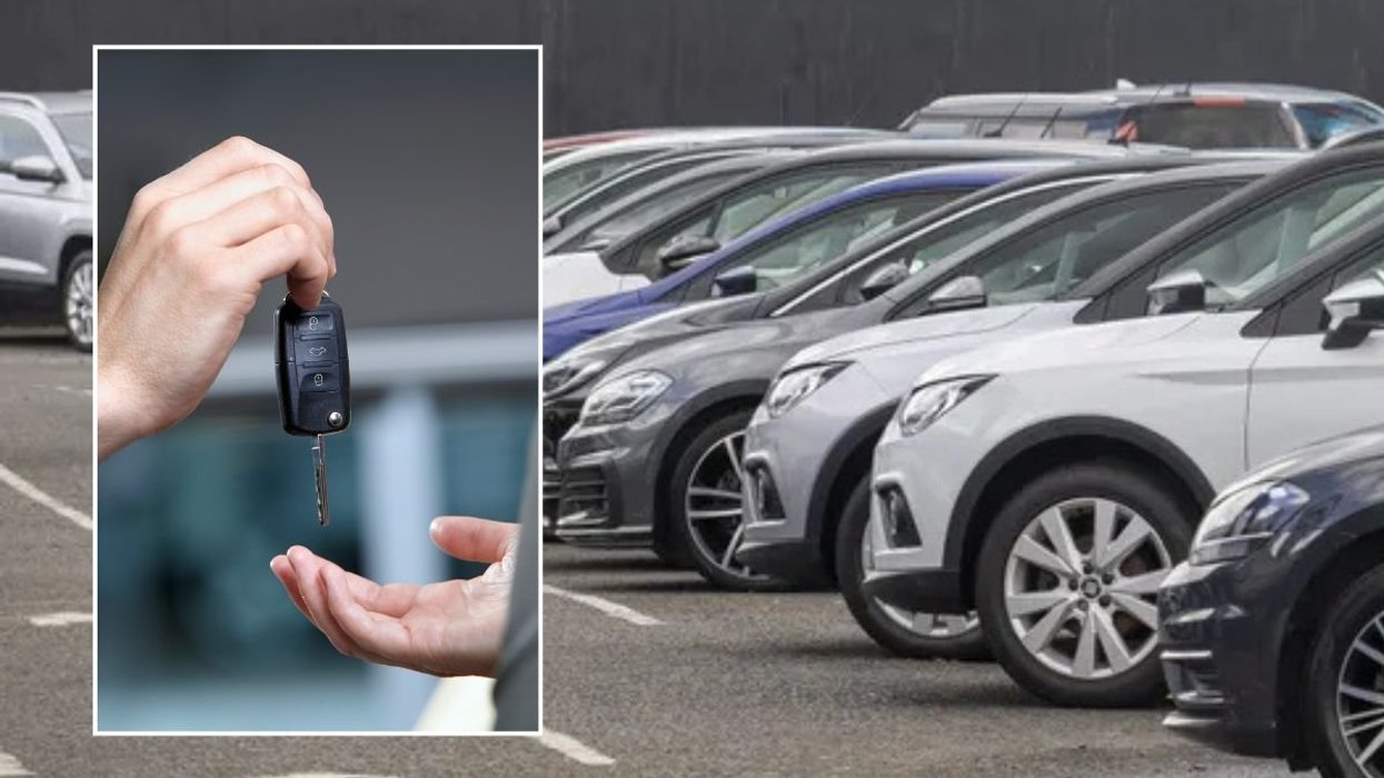 Car keys and a used car forecourt