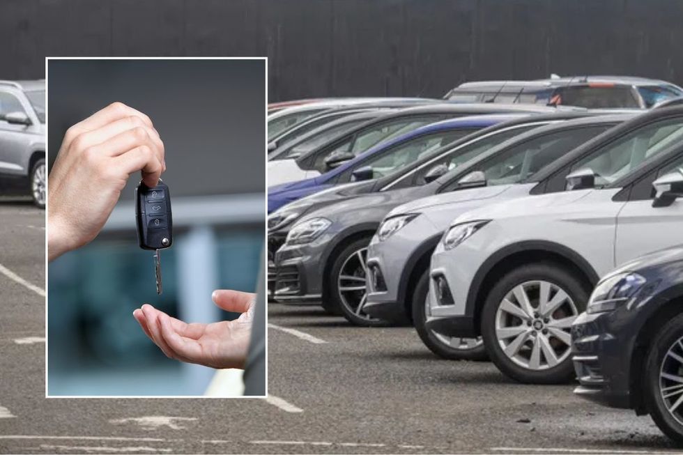 Car keys and a used car forecourt