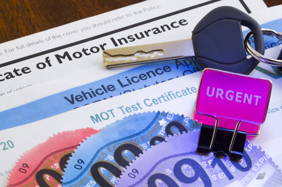 Car keys and motoring documents 