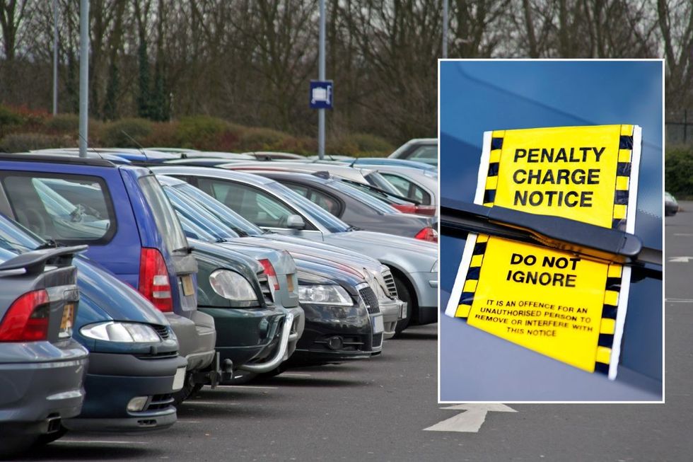Car park and a parking penalty charge notice