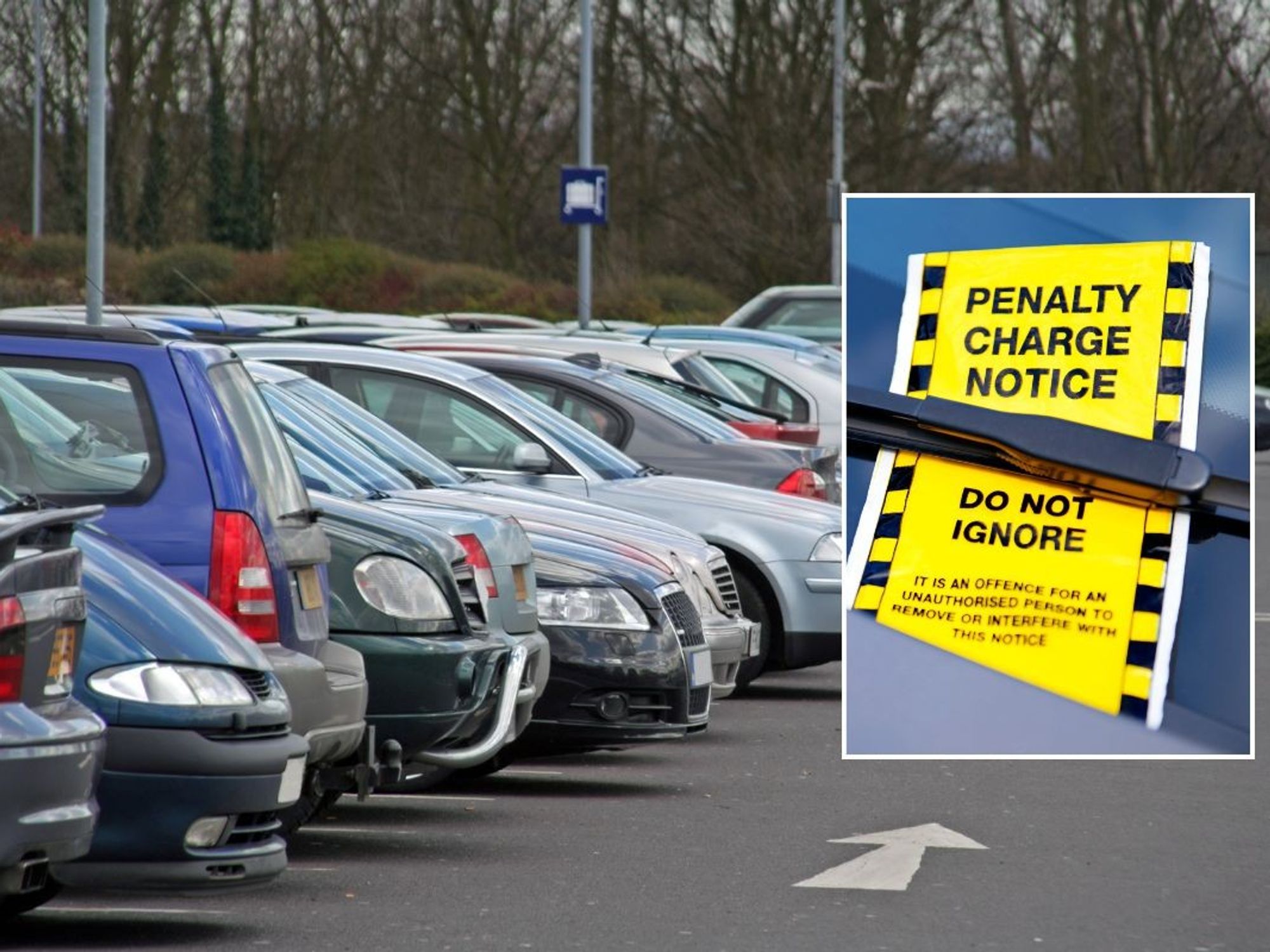 Car park and a parking penalty charge notice