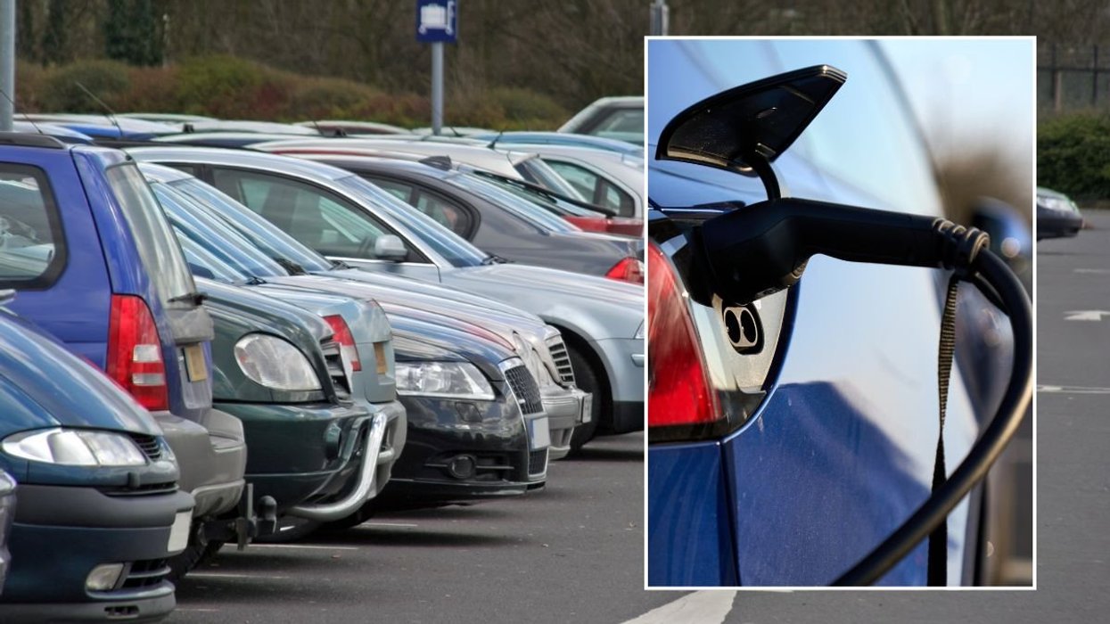 Car park and an EV charger