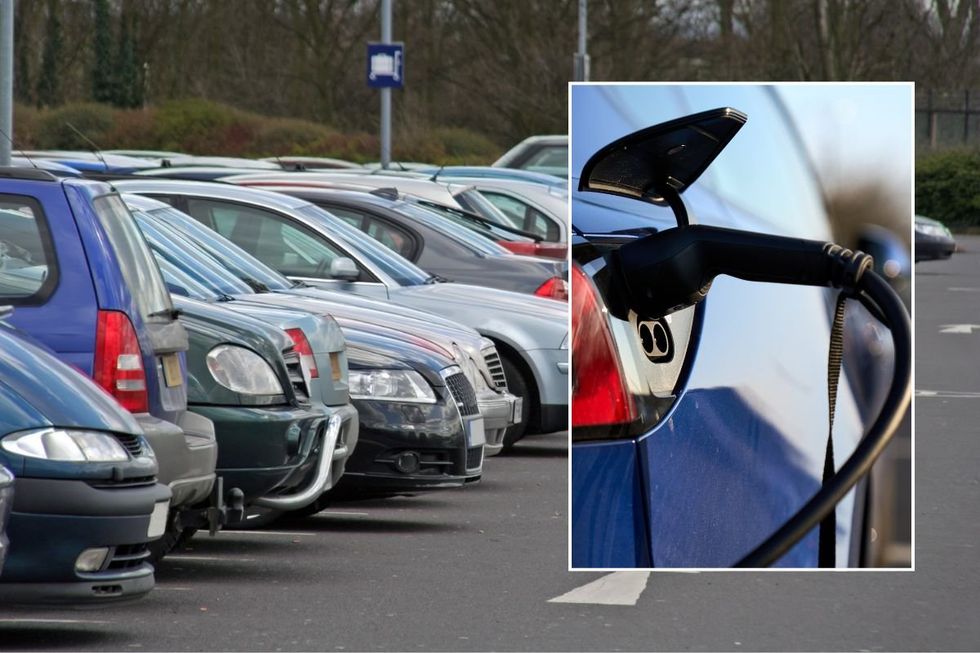 Car park and an EV charger