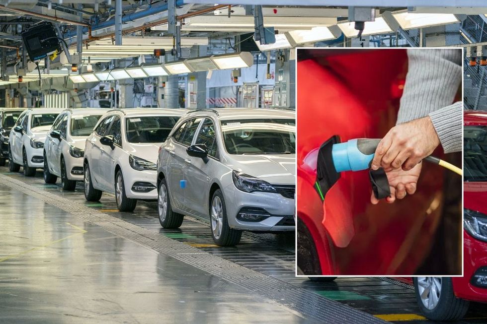 Car production factory and an electric vehicle charger