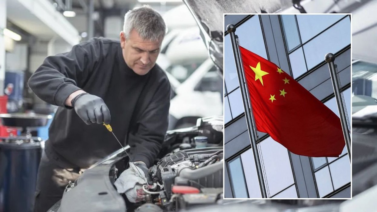 Car repair and Chinese flag
