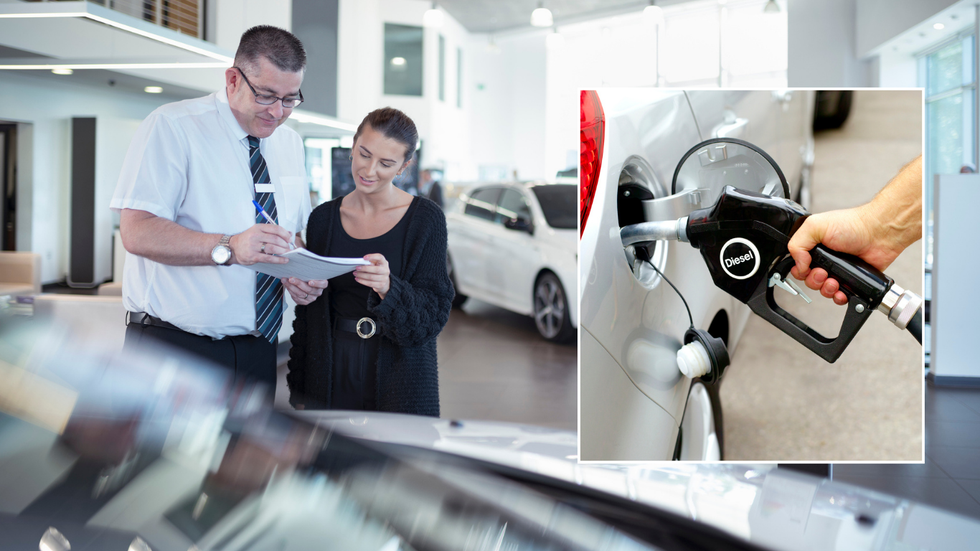 Car sale and diesel pump