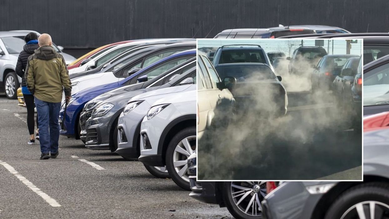 Car sales forecourt and vehicle emissions