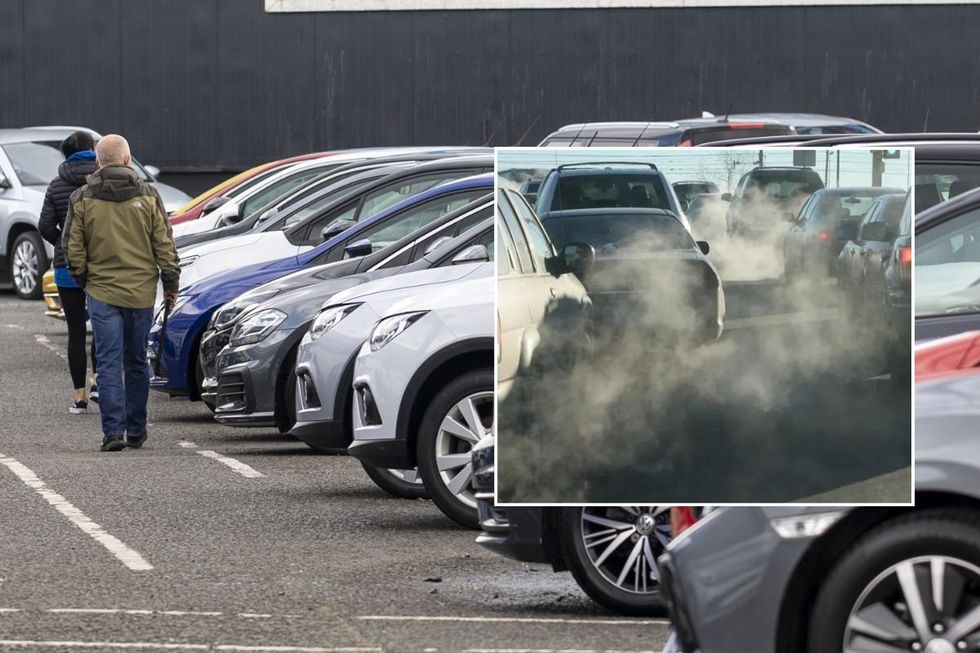 Car sales forecourt and vehicle emissions