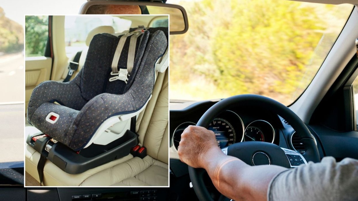 Car seat and a man driving