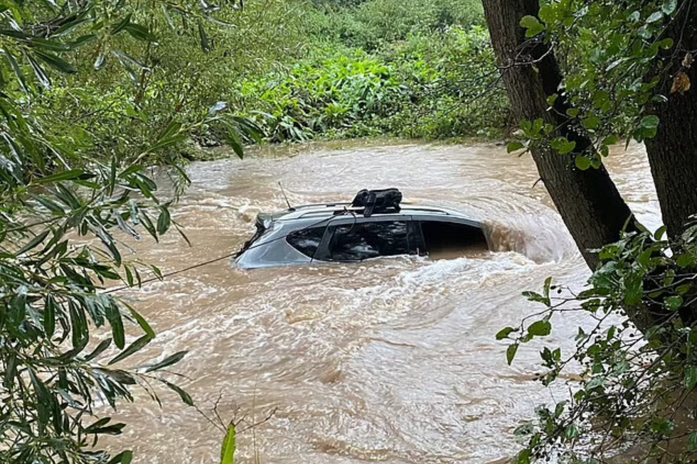 Car stuck in water