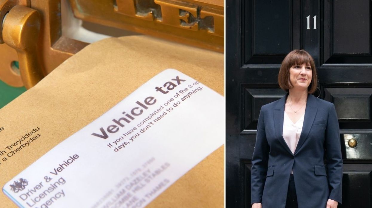Car tax reminder letter and Rachel Reeves