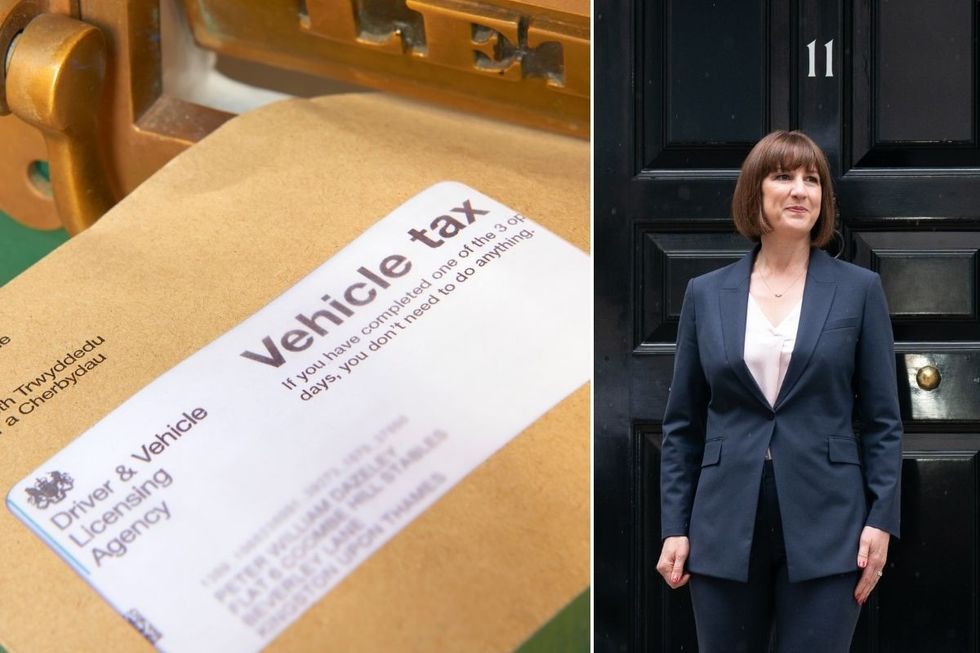 Car tax reminder letter and Rachel Reeves 