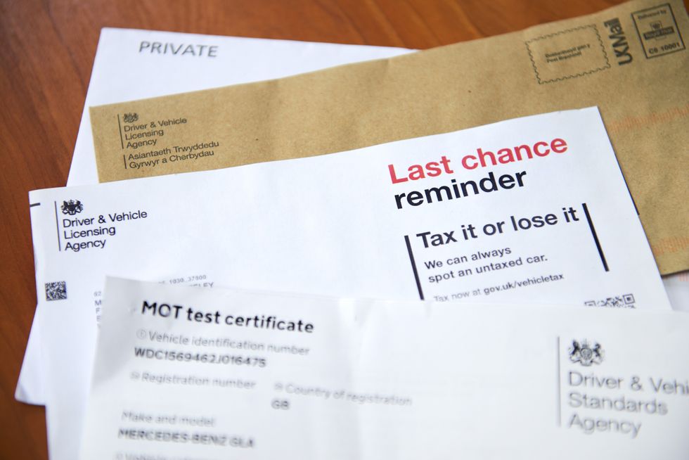Car tax reminder letter