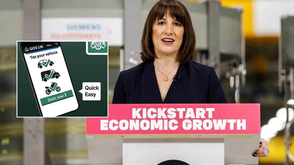 car tax sign and rachel reeves