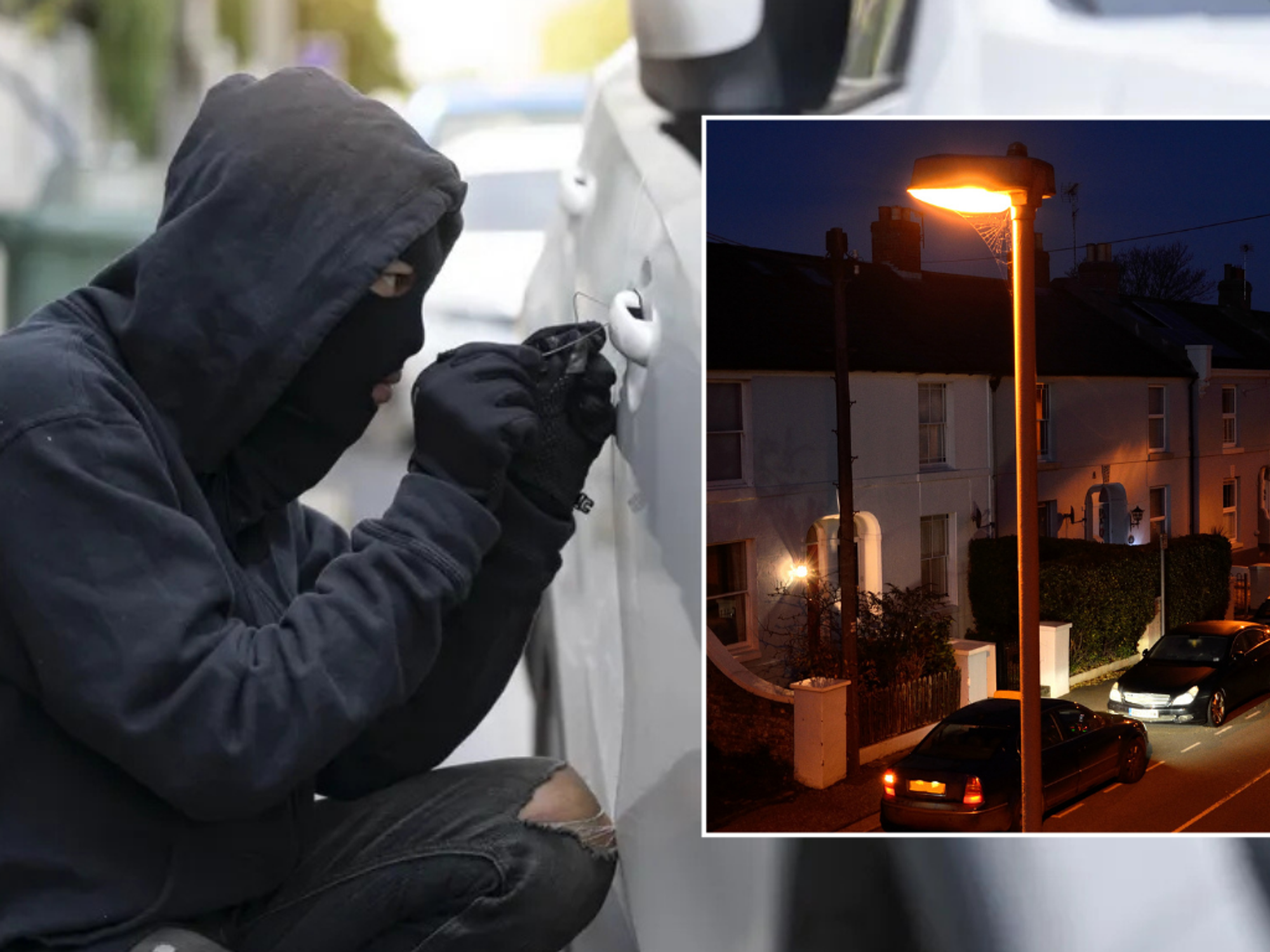 Car theft and parked cars in street