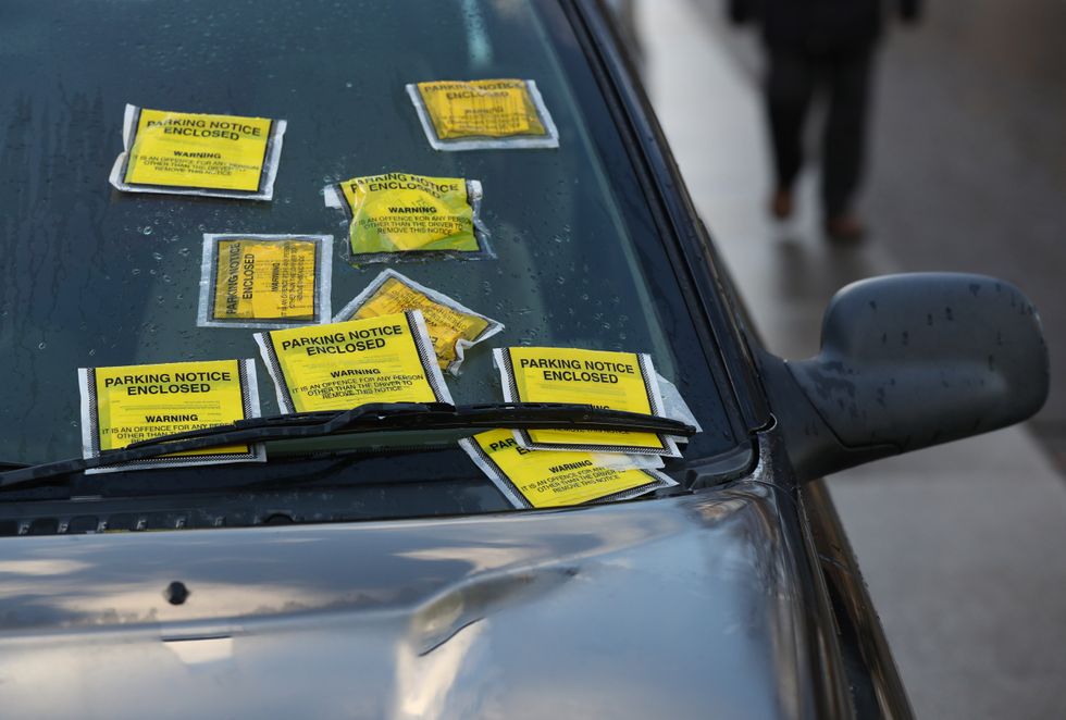 Car with parking fines on the windscreen