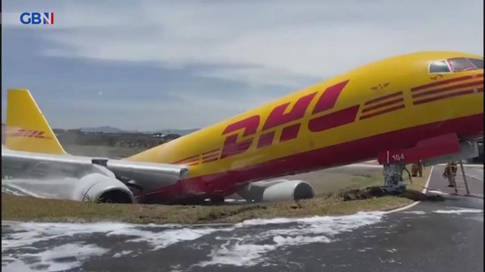 Costa Rica DHL plane skids off runway and splits in two in shocking footage