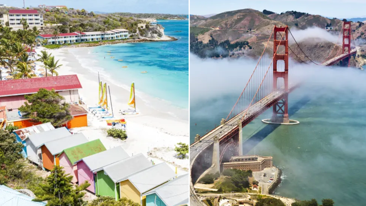 Caribbean Sea, Long Bay, Antigua / San Francisco Golden Gate Bridge