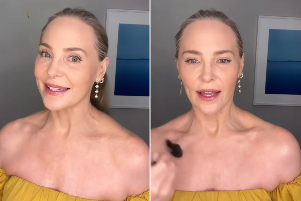 Carmindy Bowyey illustrating her makeup hack