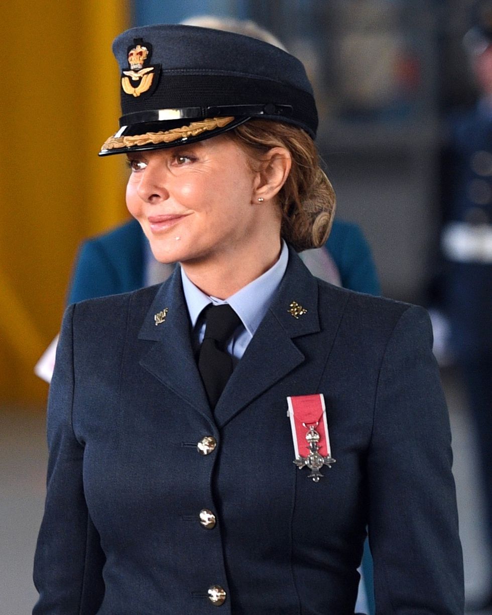 Carol Vorderman attends the the consecration parade for 617 Squadron's new standard in 2018
