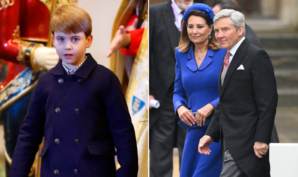 Carole and Michael Middleton and Prince Louis