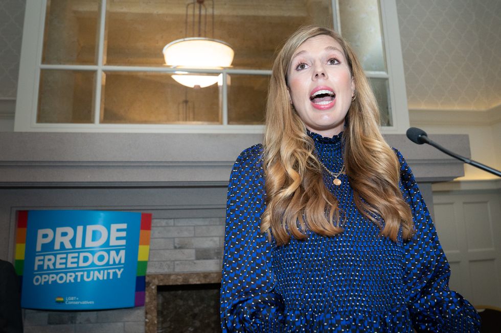 Carrie Johnson speaking at the annual LGBT+ pride reception hosted in partnership with Stonewall