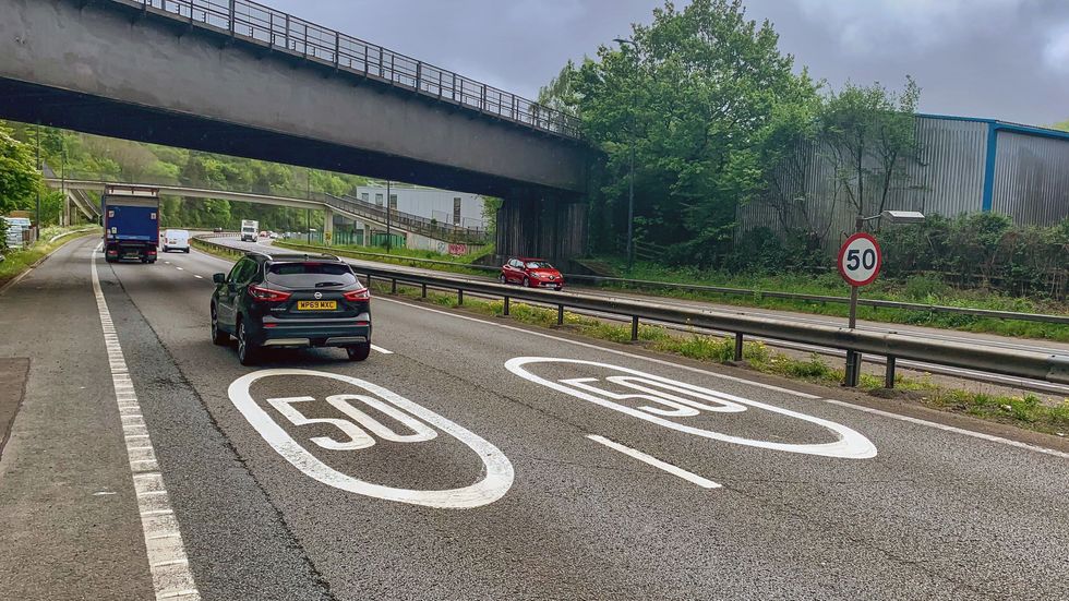 Cars driving on a motorway