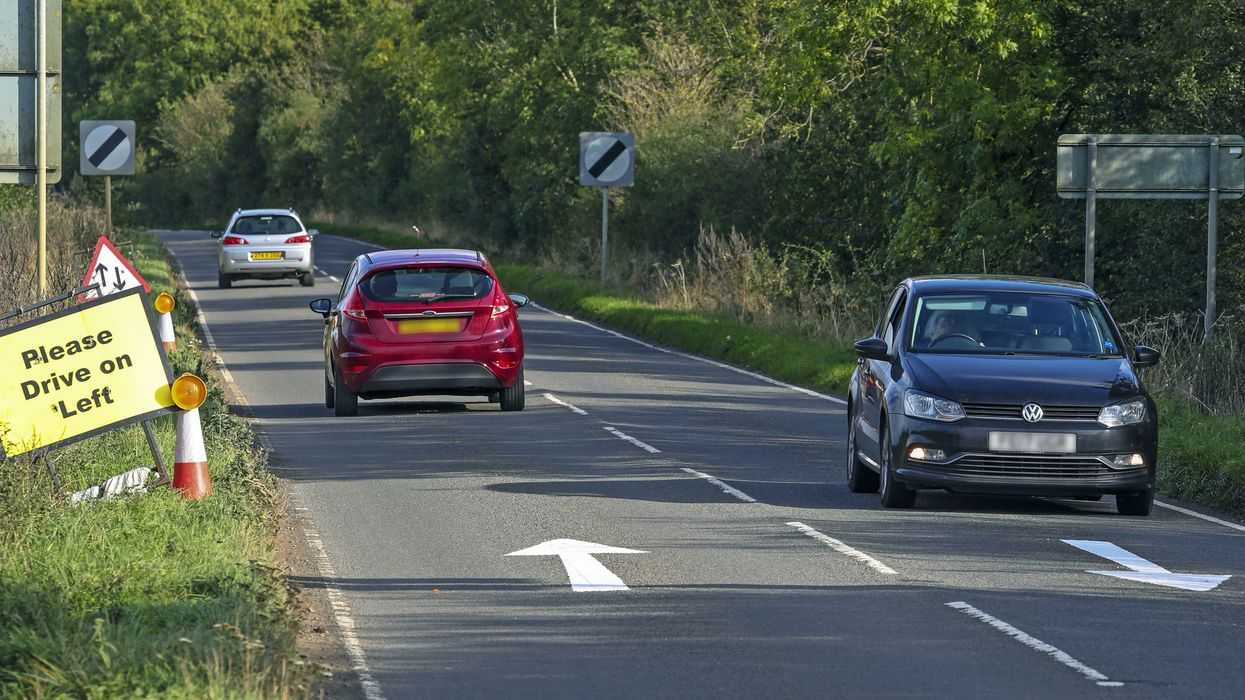 Cars driving on a road