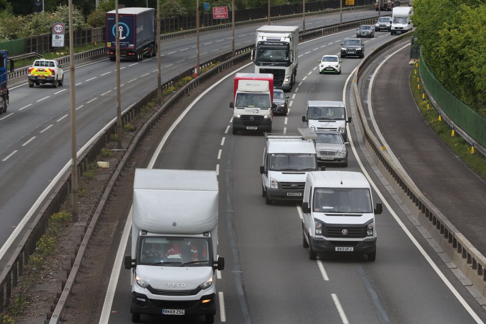 Cars driving on the motorway