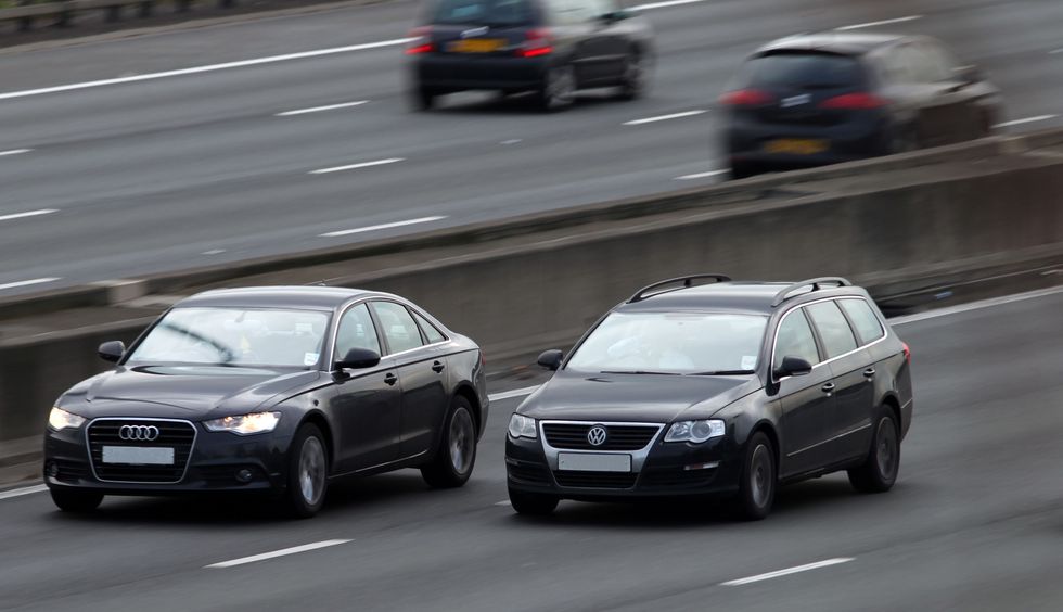 Cars driving