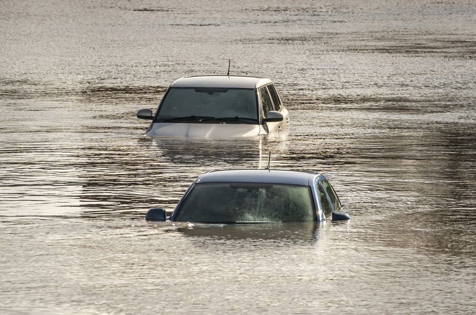 Cars in a flood