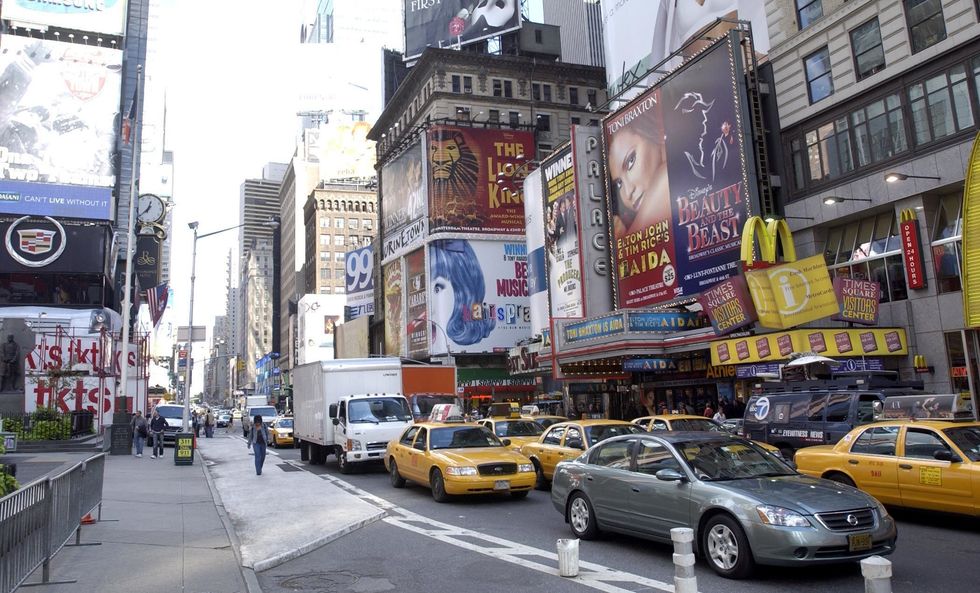 Cars in traffic in New York City