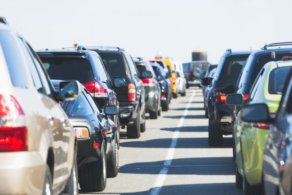cars in traffic on motorway