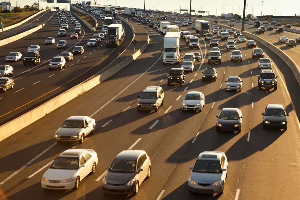 Cars in traffic