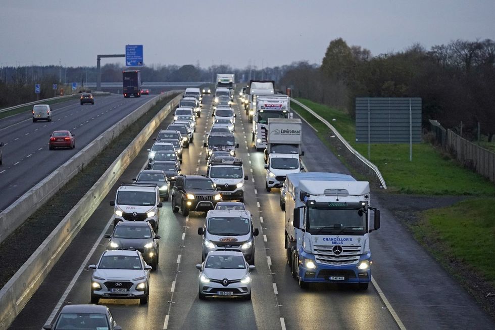 Cars in traffic