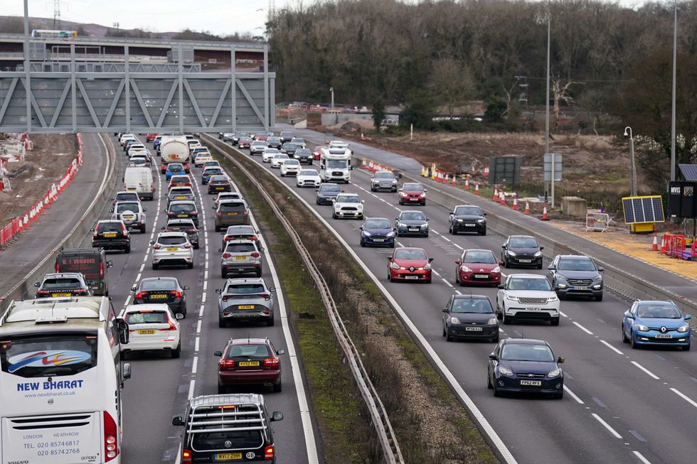 Cars on a busy UK motorway