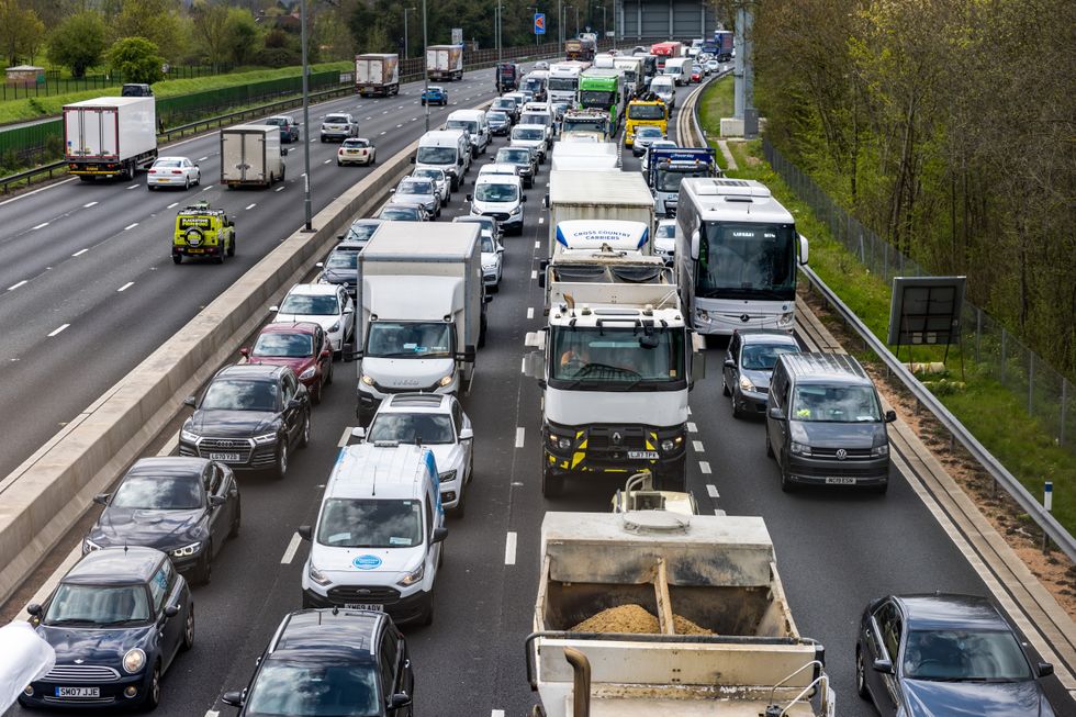 Cars on busy motorway