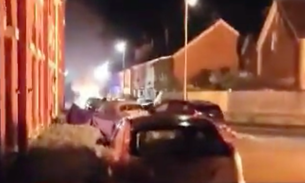 Cars on fire in Dorset