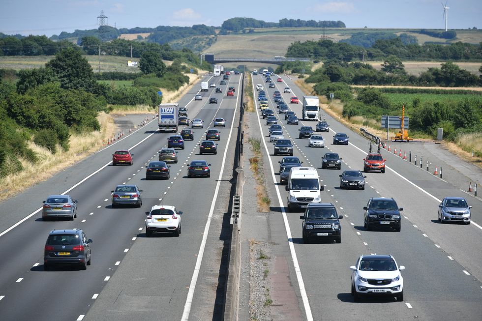 Cars on motorway in England