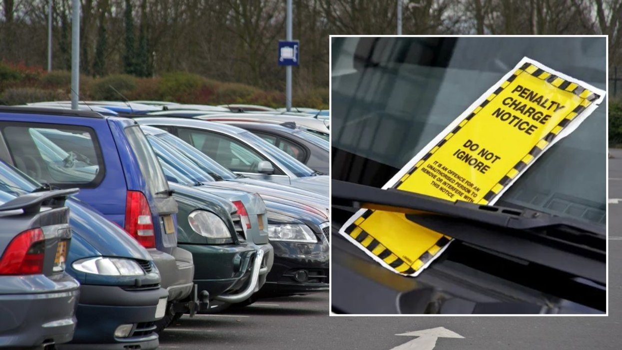 Cars parked and a penalty charge notice