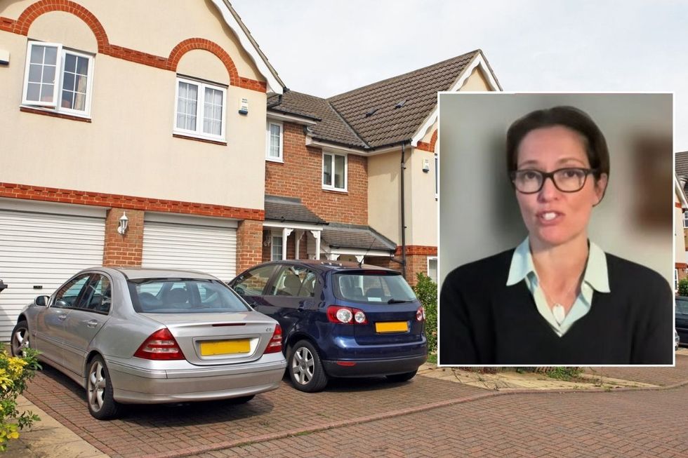 Cars parked and Amanda Stretton