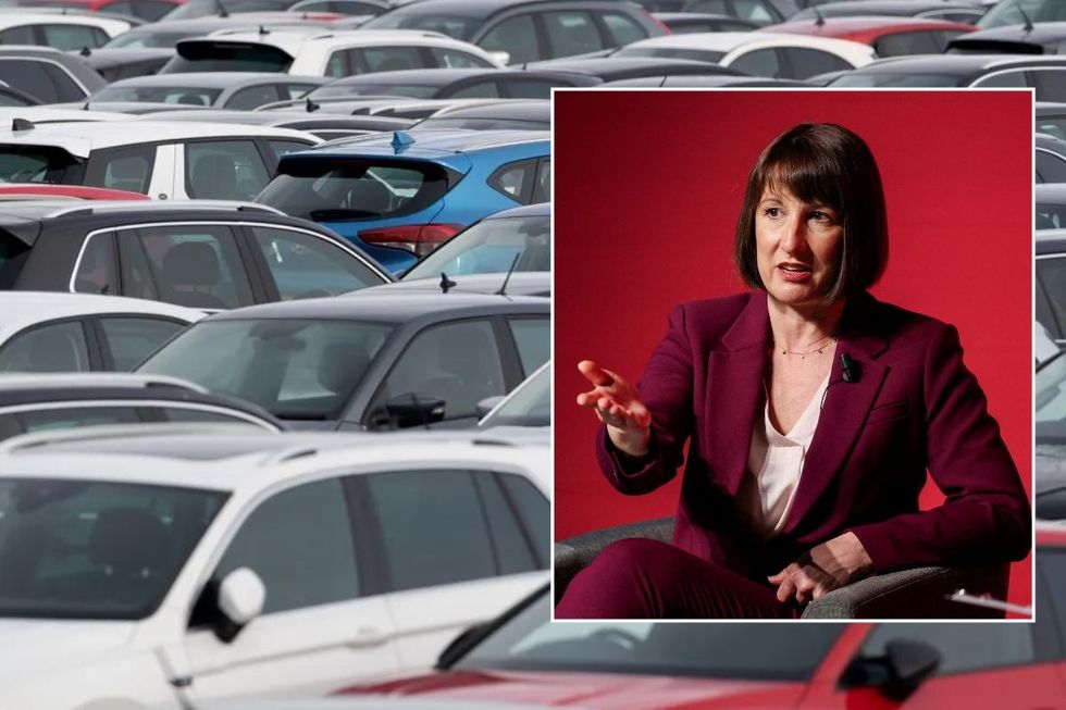 Cars parked and Chancellor Rachel Reeves