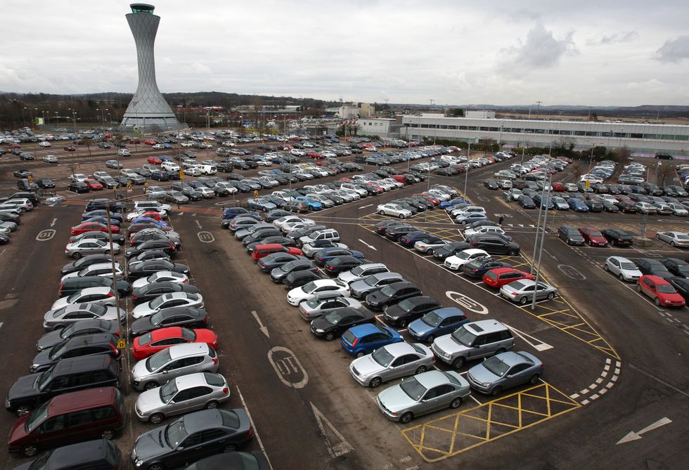 Cars parked at an airport