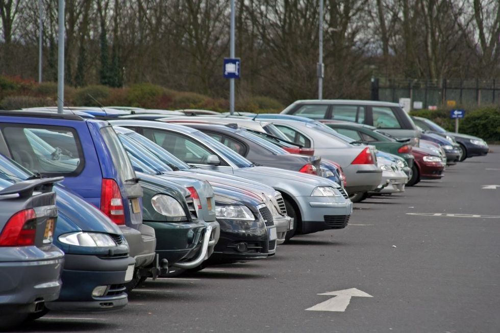 Cars parked in a car park