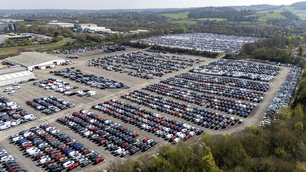 Cars parked in the UK