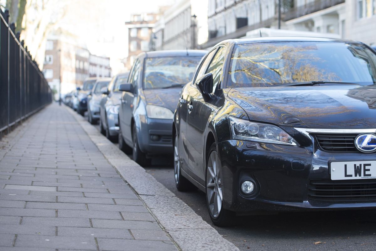 Cars parked on a street