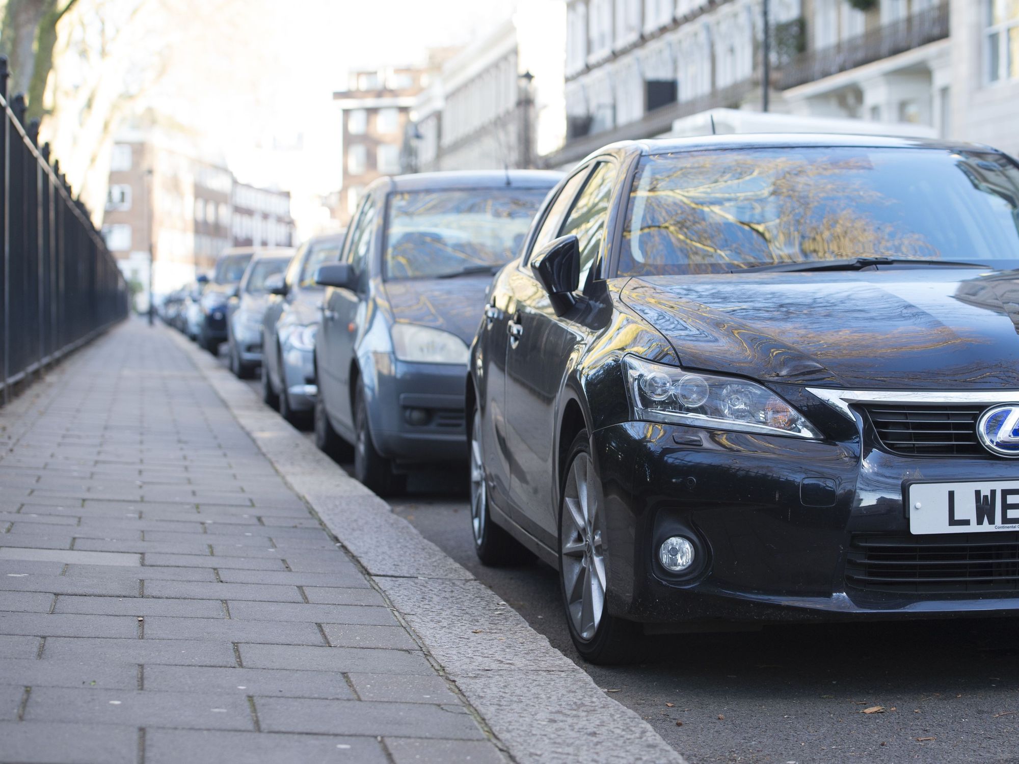 Cars parked on a street