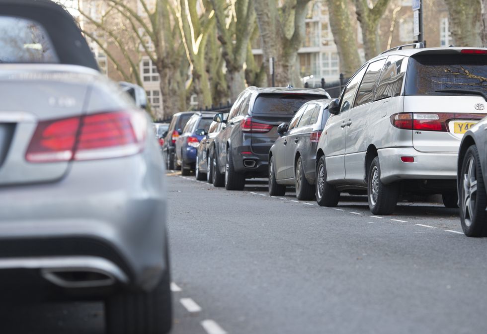 cars parked on a street