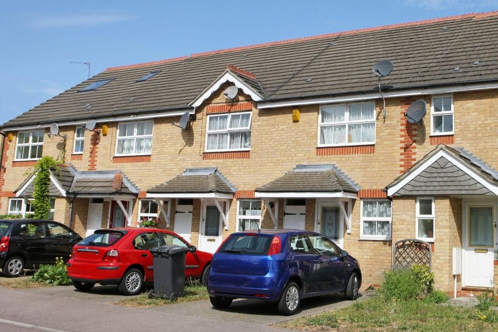 Cars parked on driveway