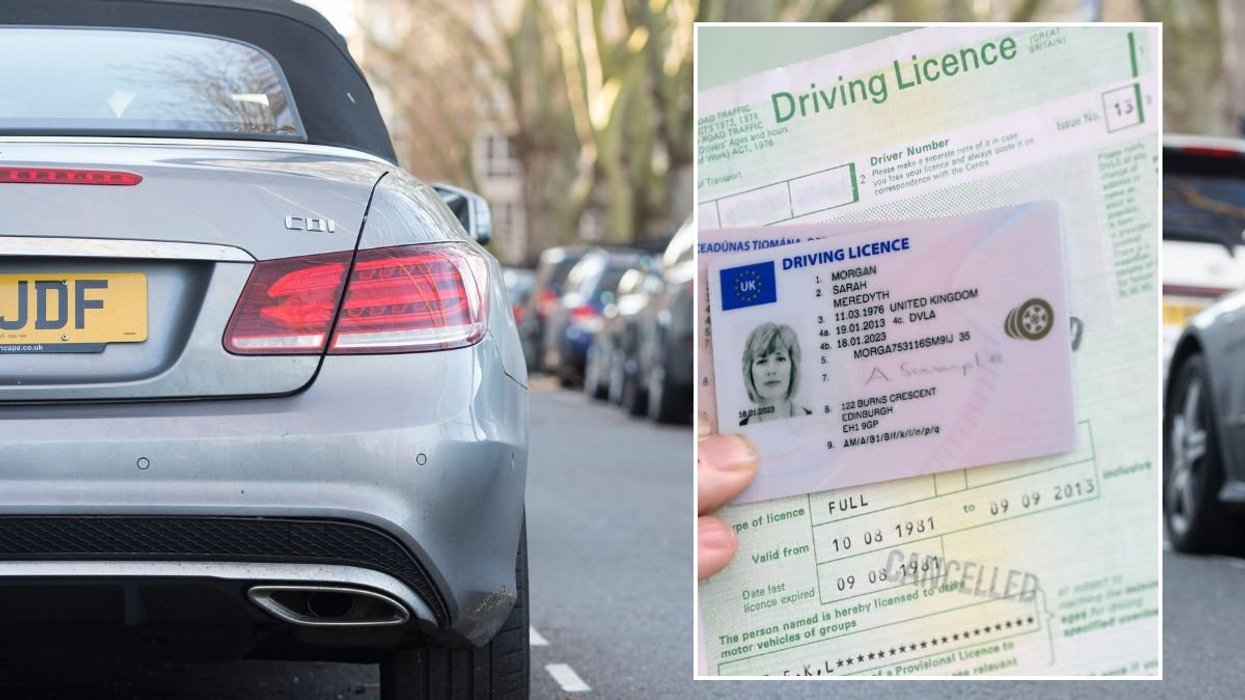 Cars parking and a driving licence